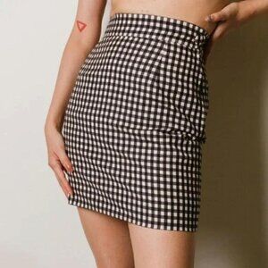 Vintage Moschino Cheap and Chic Virgin Wool Gingham Mini Skirt